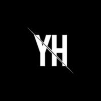 monogramme du logo yh avec modèle de conception de style slash vecteur