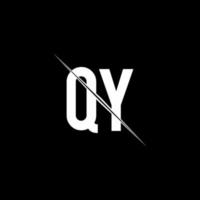 monogramme de logo qy avec modèle de conception de style slash vecteur