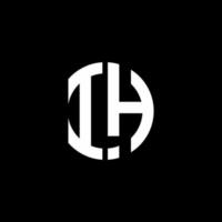 ih monogramme logo cercle modèle de conception de style ruban vecteur