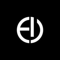 ev monogramme logo cercle modèle de conception de style ruban vecteur