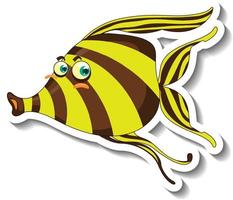 autocollant de dessin animé d'animal de mer de poisson-ange vecteur
