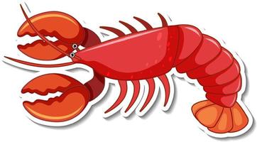 autocollant de dessin animé de homard rouge vecteur
