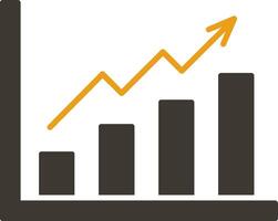 croissance graphique glyphe deux Couleur icône vecteur