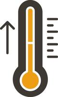 thermomètre glyphe deux Couleur icône vecteur