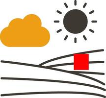 les terres agricoles glyphe deux Couleur icône vecteur