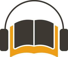 l'audio livre glyphe deux Couleur icône vecteur