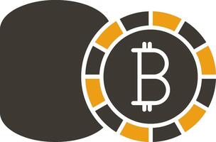 bitcoin glyphe deux Couleur icône vecteur