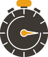 chronomètre glyphe deux Couleur icône vecteur