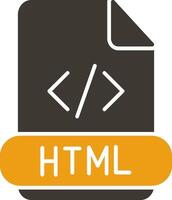 html glyphe deux Couleur icône vecteur