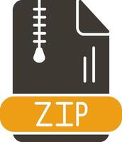 Zip *: français glyphe deux Couleur icône vecteur