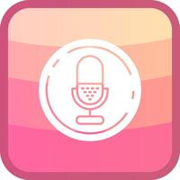 microphone glyphe squre coloré icône vecteur
