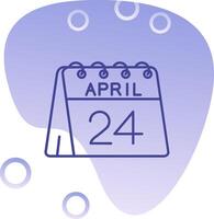24e de avril pente bulle icône vecteur