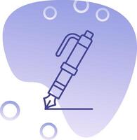 Fontaine stylo pente bulle icône vecteur