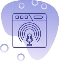 Podcast pente bulle icône vecteur