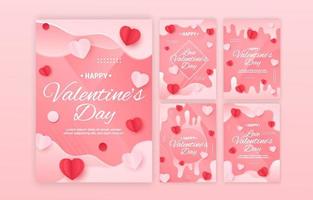 liquide de crème d'événement de collection de cartes de saint valentin vecteur