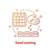 icône de concept de temps de semis de graines vecteur