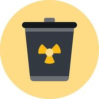 toxique déchets plat cercle icône vecteur