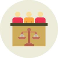 tribunal jury plat cercle icône vecteur