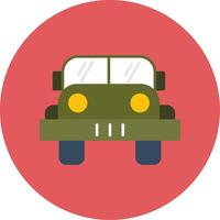 militaire jeep plat cercle icône vecteur