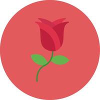 Rose plat cercle icône vecteur