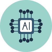 ai plat cercle icône vecteur