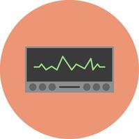 ekg plat cercle icône vecteur