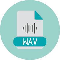 wav format plat cercle icône vecteur