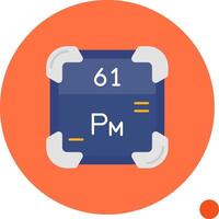 prométhium longue cercle icône vecteur