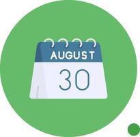 30 de août longue cercle icône vecteur