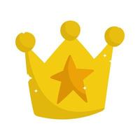 couronne d'or de conte de princesse avec dessin animé décoration étoile vecteur