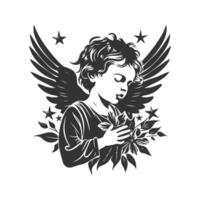 géoprêtre de innocence, ancien logo ligne art concept noir et blanc couleur, main tiré illustration vecteur