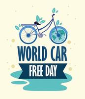 affiche de la journée mondiale sans voiture vecteur