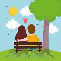 couple amoureux dans le parc vecteur
