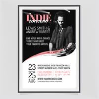 affiche de concert indie de vecteur