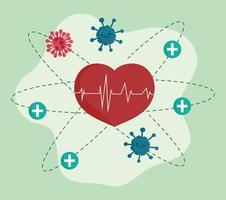 rythme cardiaque médical et coronavirus vecteur