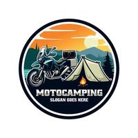 aventure moteur camping logo vecteur