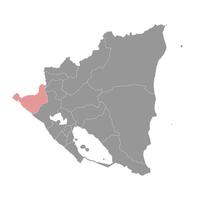 chinandega département carte, administratif division de Nicaragua. vecteur illustration.