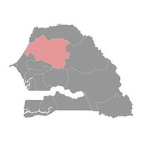 louga Région carte, administratif division de Sénégal. vecteur illustration.