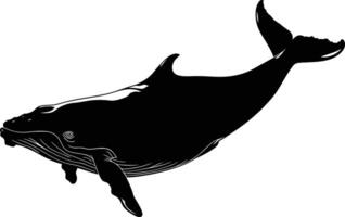 ai généré silhouette baleine noir Couleur seulement plein corps vecteur