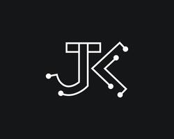 Créatif jk lettre logo conception modèle vecteur
