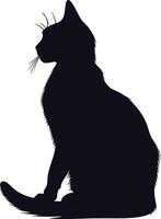 ai généré silhouette chat plein corps noir Couleur seulement vecteur