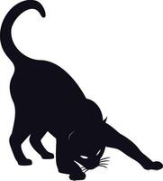ai généré silhouette chat plein corps noir Couleur seulement vecteur