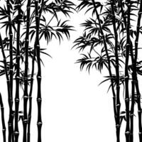 ai généré silhouette bambou forêt plein corps noir Couleur seulement vecteur