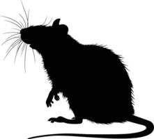 ai généré silhouette rat noir Couleur seulement plein corps vecteur