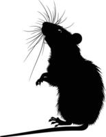 ai généré silhouette rat noir Couleur seulement plein corps vecteur