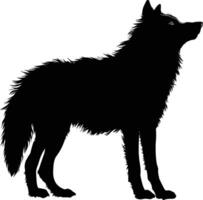 ai généré silhouette Loup noir Couleur seulement vecteur