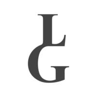 g, lg, g et l abstrait initiale monogramme lettre alphabet logo conception vecteur