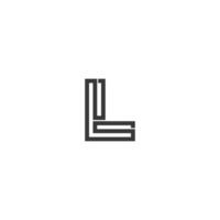 alphabet des lettres initiales monogramme logo ll, l vecteur