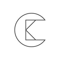 Créatif abstrait lettre ck logo conception. lié lettre kc logo conception. vecteur