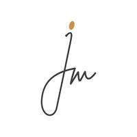 initiale lettre jm logo ou mj logo vecteur conception modèle